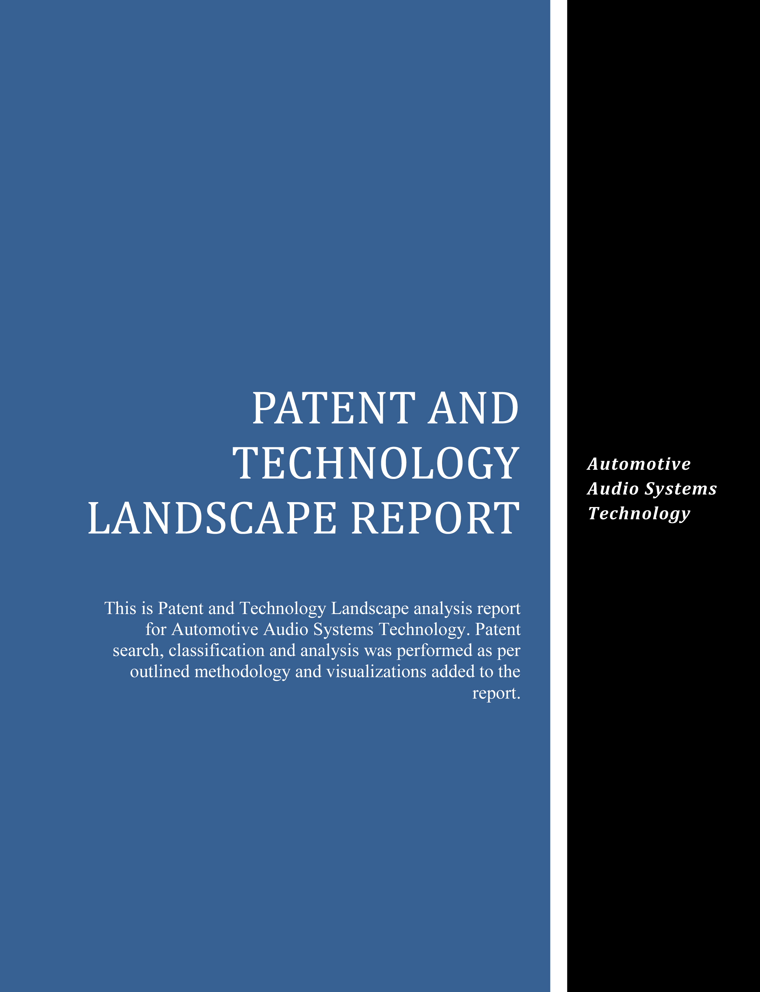 Automotive Audio Systems Technology Landscape Report